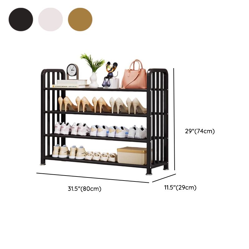 Art Deco/Glam Alloy Rectangle Shoe Rack with 6/5/4 Shelves for 1-30 Pairs in Drawing Room