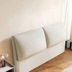 Trendy Panel Headboard in Natural Wood with No Distressing, Rectangle Shape for King/Queen/Full Bed, Cotton Upholstery, Standard Height