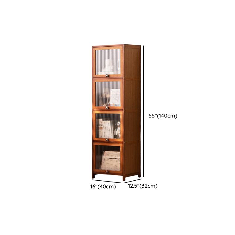 Sepia Organizing Shelf with 5-Cabinet/4-Cabinet/3 Cabinets and 5-Shelf/4 Shelves/3-Shelf in Vertical Closed Back Design