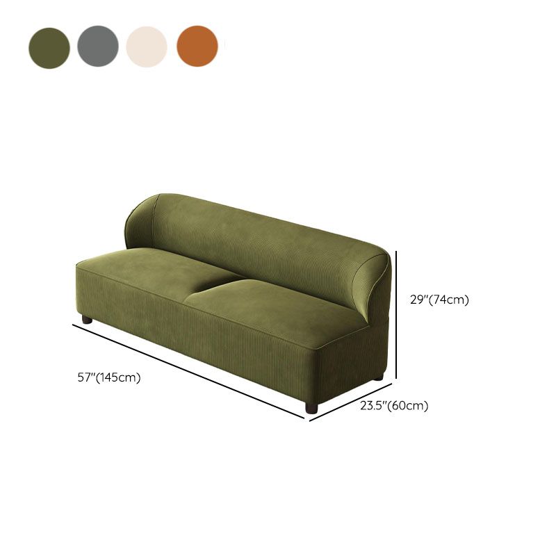 Trendy Solid Color Stain Resistant Loveseat in Emerald Green/Auburn/Beige for 2 People
