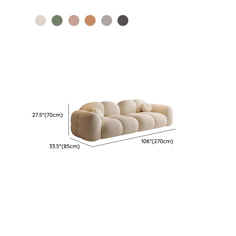 Versatile Grey/Blush/Amber Flannel Standard Sofa/Loveseat with Arm and Concealed Support