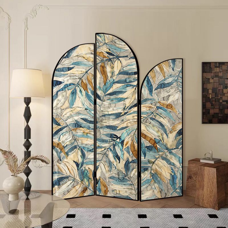 Indoor Opaque Natural Wood Folding Temporary Wall Panels with 3 Panels and Double Sided Print, Self-supporting