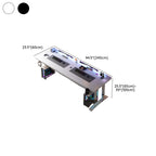 Modern Corrosion Resistant Unattached White/Midnight Black Manual Height-adjustable Desk with Sleighing Base, Multi-levelled