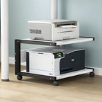 Ultra-Functional Compact Printer Stand with Locking Casters, Wood Material, Limited Warranty