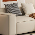 Drawing Room Standard Sofa in Dark Gray/Coffee/Off-White with Armrest and 4 Pillows