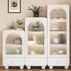 Rectangular Accent Cabinet with Closet, Glazed Door, Cabinet Knobs, Chalk/Sepia Top, Soft Close Drawer, and Stain Resistant Finish