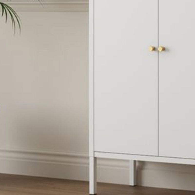 Art Deco Narrow Sideboard with Larder Storage, Alloy Countertop, Flexible Shelf, and 2 Doors