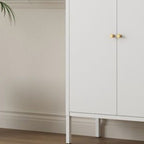 Art Deco Narrow Sideboard with Larder Storage, Alloy Countertop, Flexible Shelf, and 2 Doors