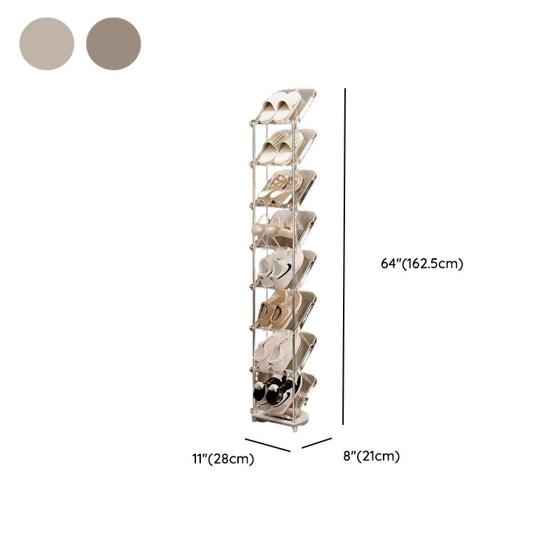 Art Deco Polymerized Material Rectangle Shoe Rack for 1-10 Pairs in Drawing Room with Individual Shoe Cubby Holes