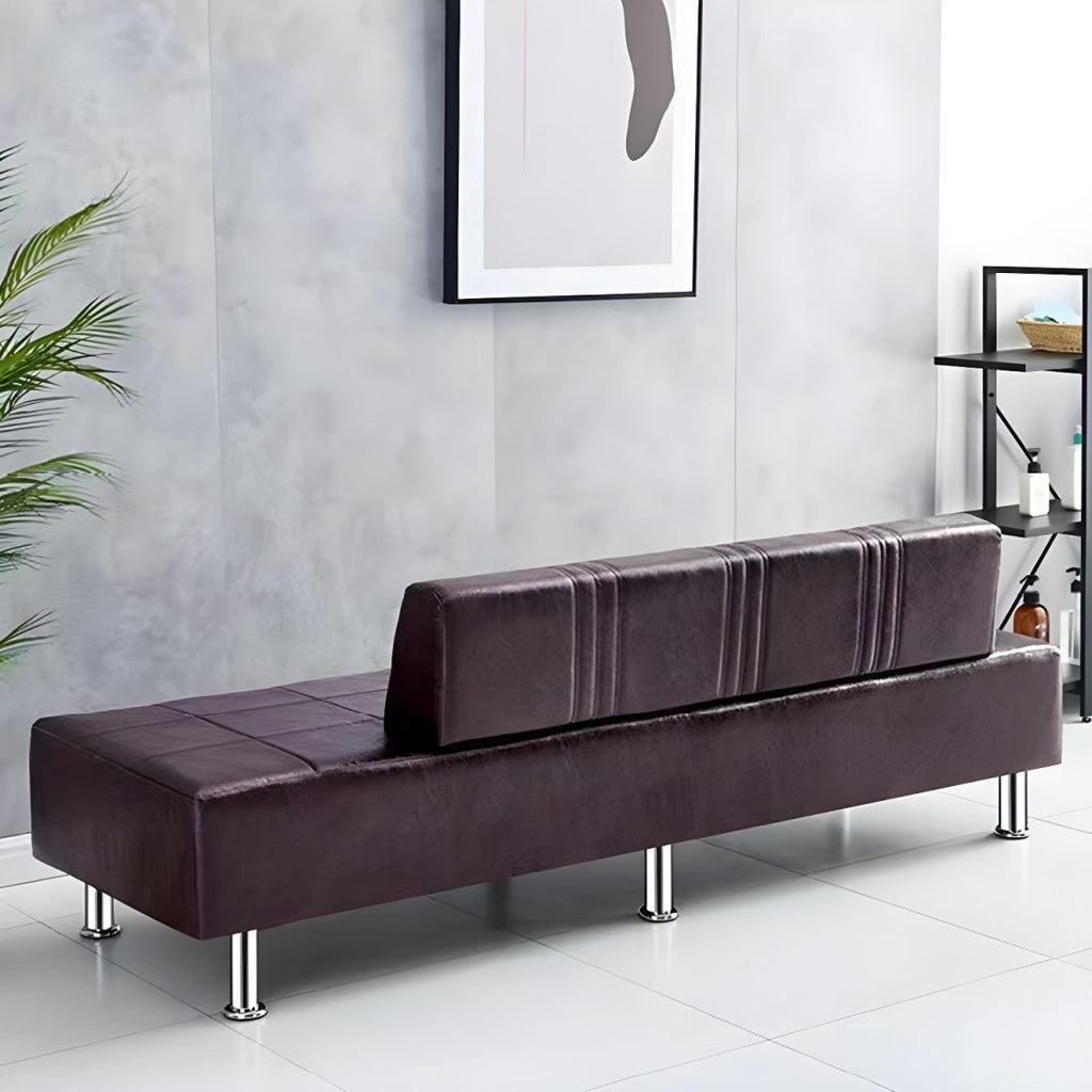 24.4" High Armless Sofa with Tight Back for Apartment Faux Leather
