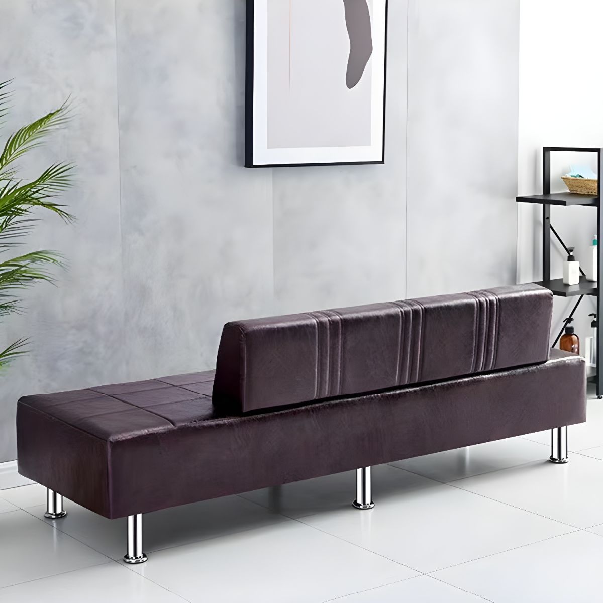 24.4" High Armless Sofa with Tight Back for Apartment Faux Leather