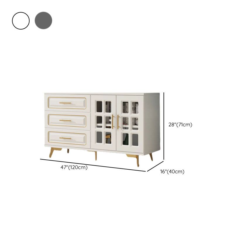 Casual Composite Wood Combo Dresser with 4/5/3 Drawers, Hutch, 2 Interior Shelves, Horizontal