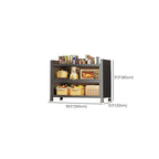 Storm Gray Microwave Shelf Cabinet with Metal Countertop, Self-supporting