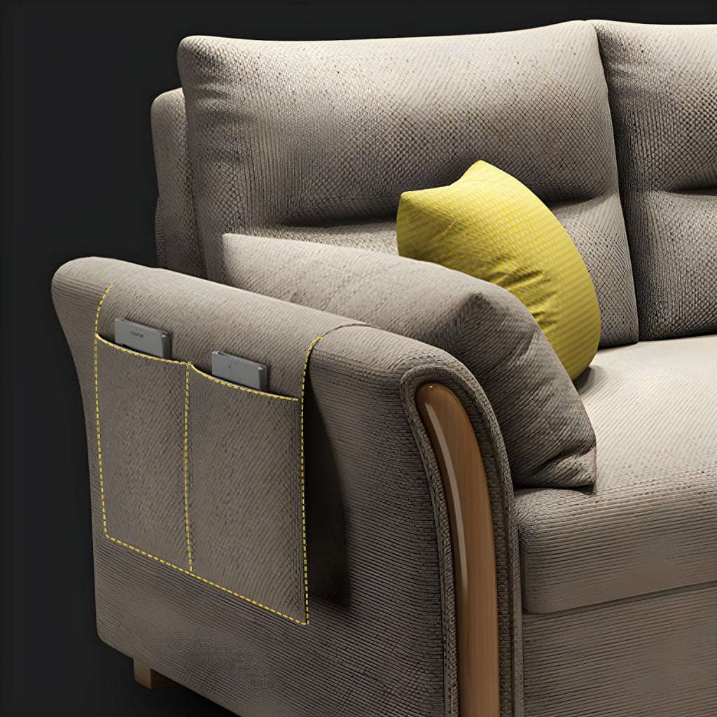 Brown Convertible Settee Furniture Flared Arm Standard Bed Settee