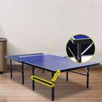 Indoor and Outdoor Ping Pong Table with Cerulean Synthetic Laminate Top and Included Table Tennis Paddle