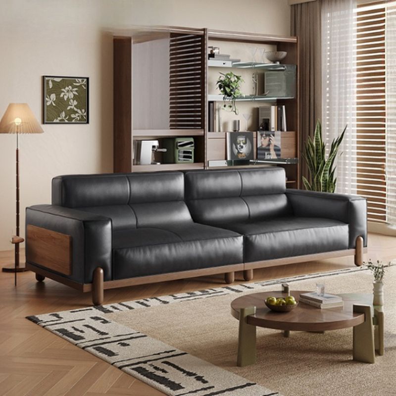 Contemporary Modern Solid Color Scratch-immune Standard Sofa in Ink for 2 People