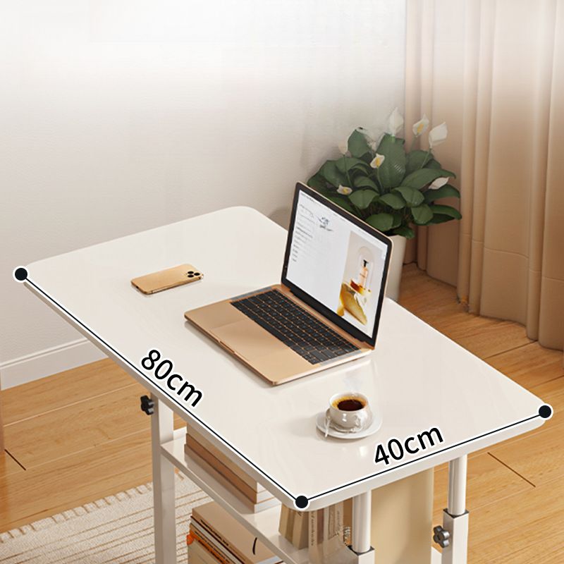 Trendy Manufactured Wood Laptop Cart with Adaptable Height and Casters, Stand Vertical Installation
