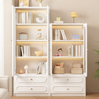 Detached Scratch-immune Accent Cabinet with Glazed Door, Adjustable Shelf, Cabinet Knobs, Soft Close Drawer, and Stain Resistant Finish