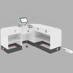 U-Shape Reception Desk with Cable Management, Desk Return, and Manufactured Wood Top