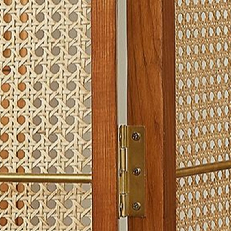 Indoor Translucent Collapsible Room Screen with Shelf, Cane, and Freestanding