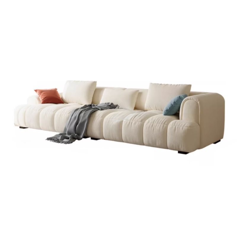 Beige Standard Sofa with Arm and 5 Pillows/4 Pillows