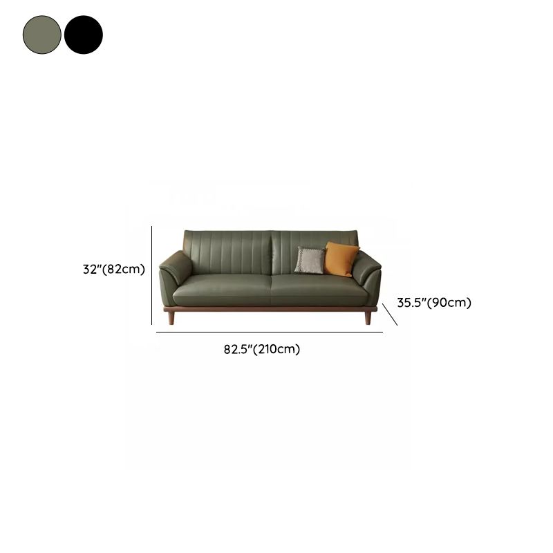 Tear Resistant Leather Standard Sofa/Loveseat/Single Sofa in Black/Emerald Green