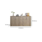 Caramel Trendy Manufactured Wood Supplies Cabinet with Shelves, Locker, Locking Door, and 2-Wide/5-Wide/4-Wide Compartments
