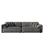 Standard Sofa in Dark Gray/Amber Color/Off-White with 4 Pillows