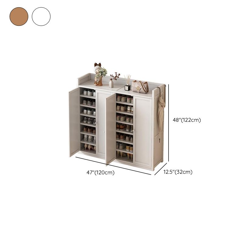 Bambusa 7-tier/6 Tiers/8-tier Shoe Displays with Horizontal Sloping Shelves and Dustproof Cover