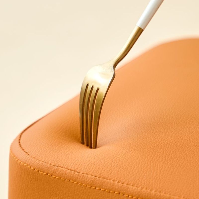 Modish Solid Color Accent Stool in Navy Blue/Sage/Beige with Square Base and Upholstered Seat