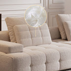 Modish Solid Color Scratch-durable/Stain Resistant Standard Sofa/Single Sofa in Chalk, 5 Person/4-seater/Seats 3
