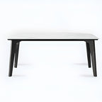 Rectangular Ink Gloss Finish Stone Dining Table with Anti-Fouling Sintered Stone Top for Seating 6/8