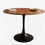 Composite Wood Dining Table with Pedestal Base, Scratch-proof, for 2-seater/Seating for 4