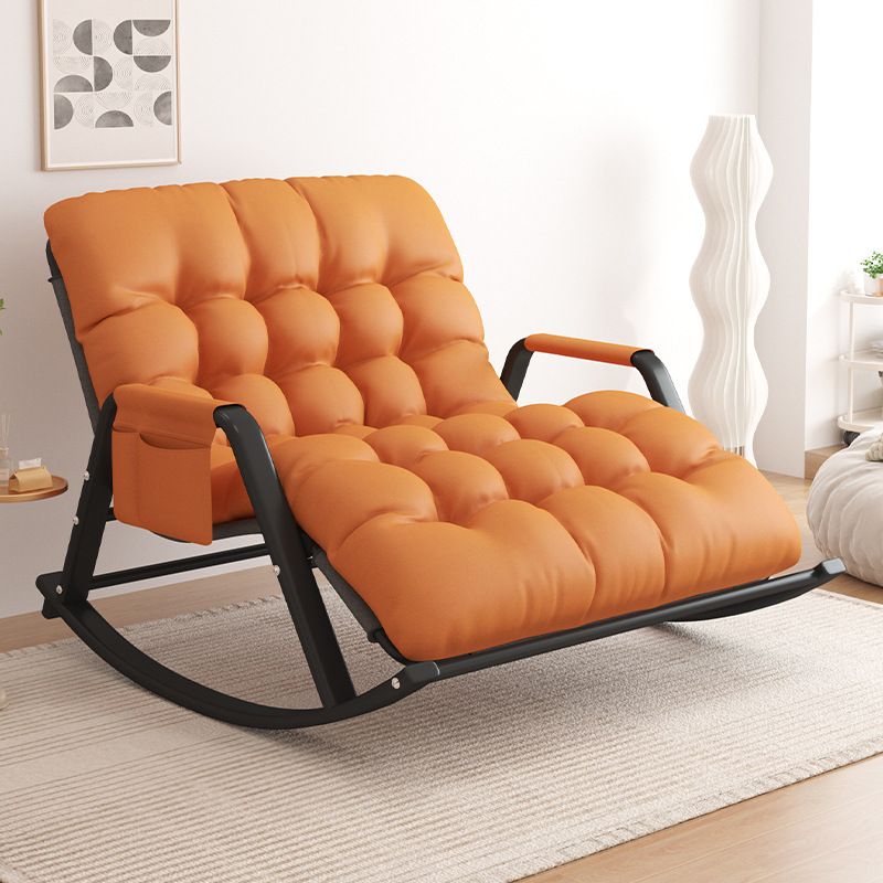 Casual 2 Person Rocking Chair Couch, Stationary with Rear Back