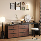 Modish Large Vanity Set with Reclaimed Wood Table Top, White Chair, 6 Drawers, and Light Up Mirror