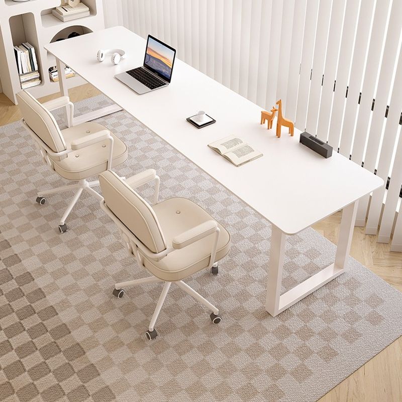 Casual Writing Desk with Easy Assembly, Scratch-proof Sleigh Base, Chalk Slate Top