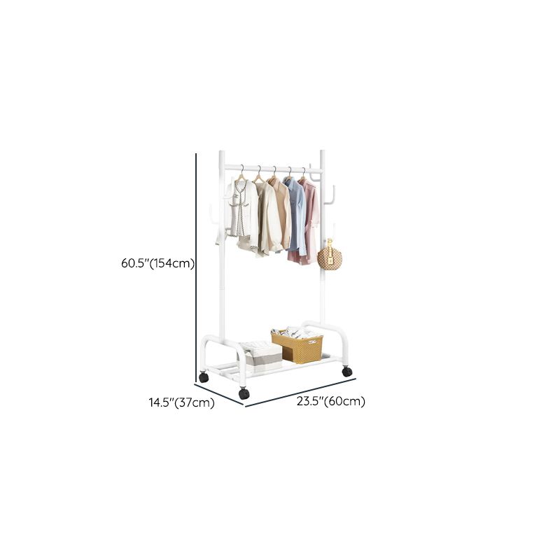 Modern Simple Style Hall Rack with Receptacle, 1 Shelf, Alloy Frame, and Alloy Hook