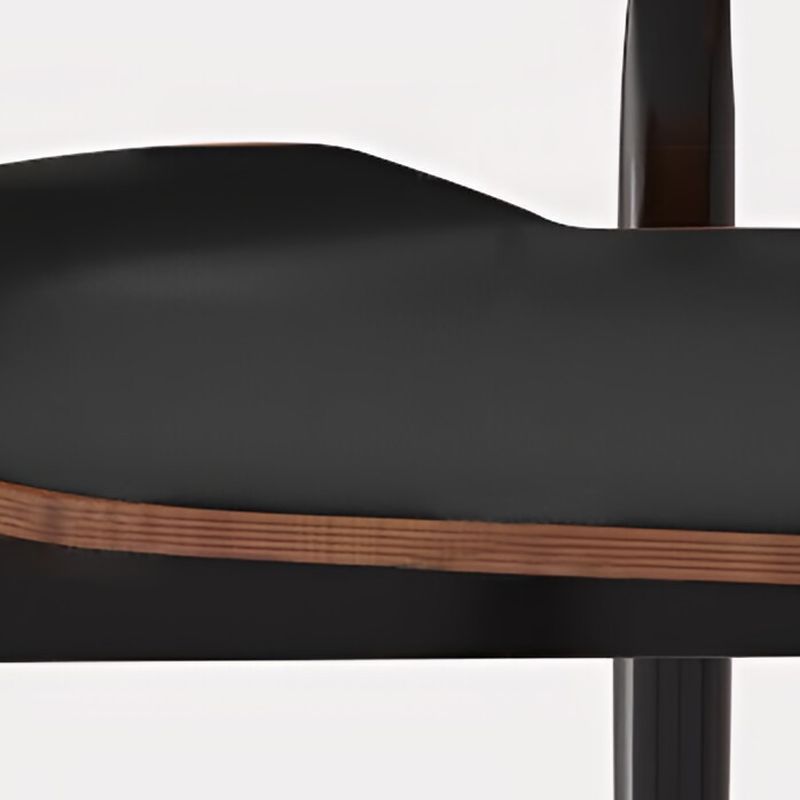 Casual Black/Beige/Citrus Color Calfskin Bistro Stool with Rear & Leg Rest, Riding Seat