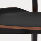 Casual Black/Beige/Citrus Color Calfskin Bistro Stool with Rear & Leg Rest, Riding Seat
