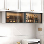 Modern Metal Wall Mount Above Fridge Cabinet with Repository