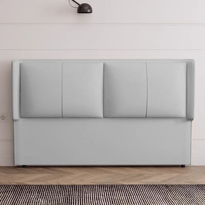 Trendy Panel Headboard in Natural Wood with No Distressing, Rectangle Shape for King/Queen/Full Bed, Featuring Sponge Upholstery Fill and Standard Height