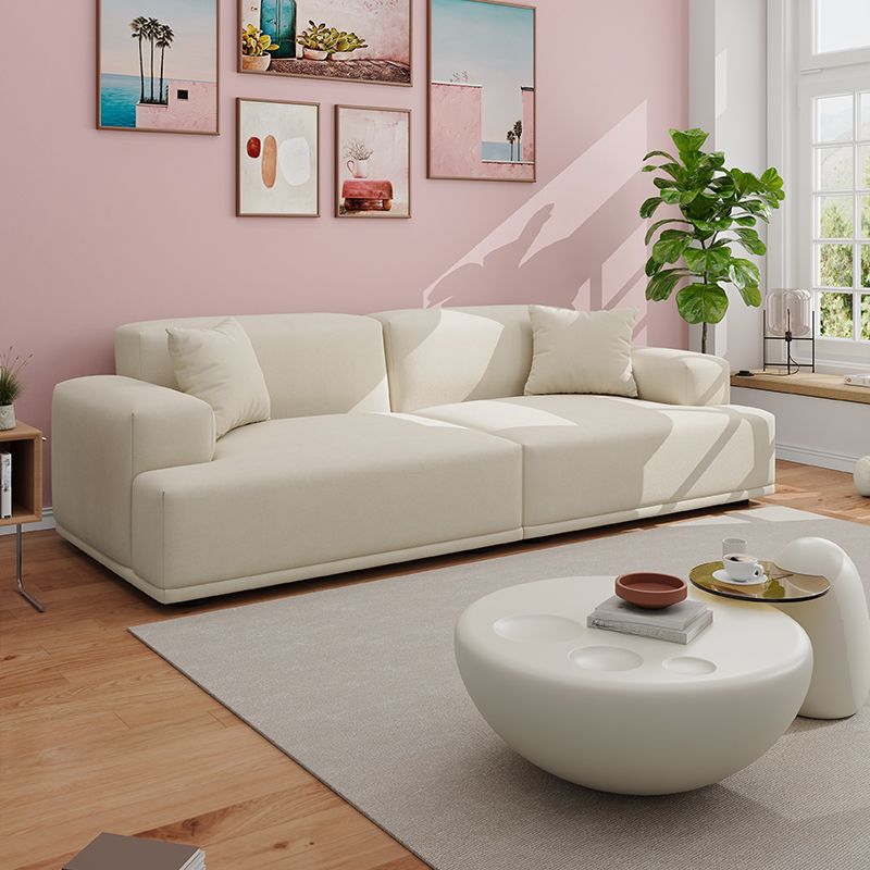 Modish Solid Color Stain Resistant Standard Sofa in Light Gray/Rose/Amber Color, 3-seater/4-seater/5 Person with 2 Pillows
