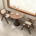 Trendy Round Solid Wood Table with Rounded Edges, No Seating, and Assembly Required