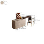 Modish Large Vanity Set with Reclaimed Wood Table Top, White Chair, and 6/3 Drawers