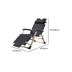 Solid Color Arm Recliner in Midnight Black/Tan with Space-saving Alloy Frame, Standard Base, Locking Back Angle, and Removable Back