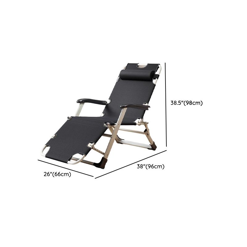 Solid Color Arm Recliner in Midnight Black/Tan with Space-saving Alloy Frame, Standard Base, Locking Back Angle, and Removable Back
