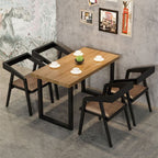 Caramel Trendy No Seating Square Edge Rectangle Solid Wood Table with Assembly Required