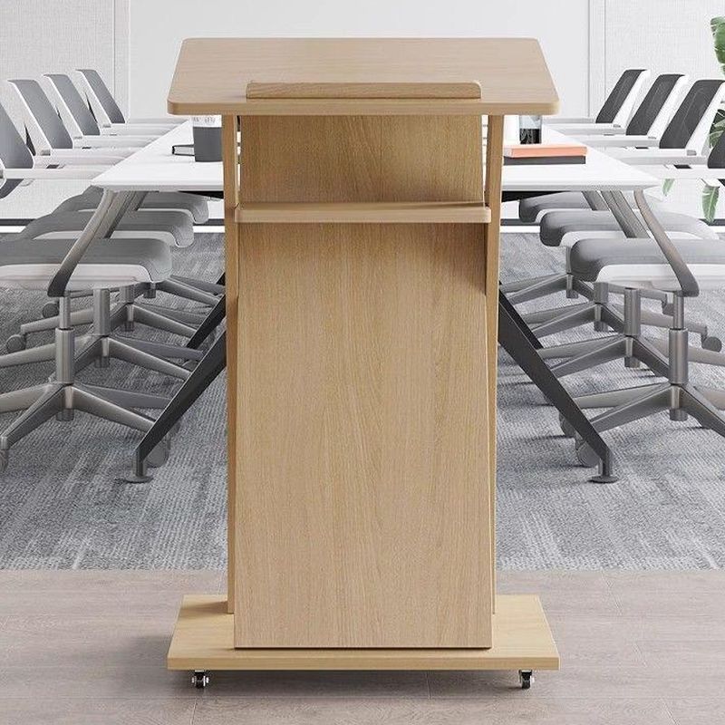 Modern Hostess Stand with Storage and Rollers
