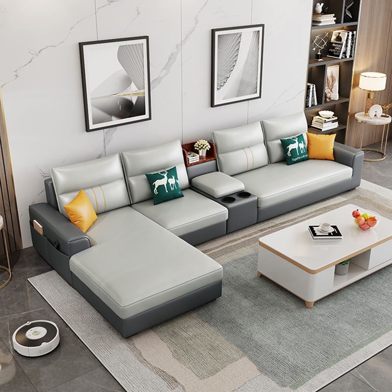 Living Room Modular Sofa in Modern Style Minimalist Corner Sofa with Armrests