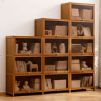 Caramel Rectangular Organizing Shelf with 5-Shelf, Vertical/Lateral Filing, Polymer Door, Closed Back